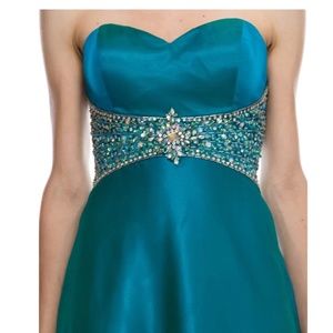A Line Teal Gown